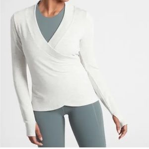 Athleta XS Purple Poise Dance Wrap, Yoga Cardigan Top Sweater